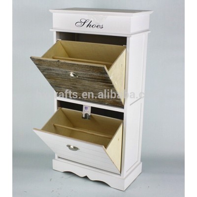 Modern White And Brown Two Drawer Shoe Store Furniture